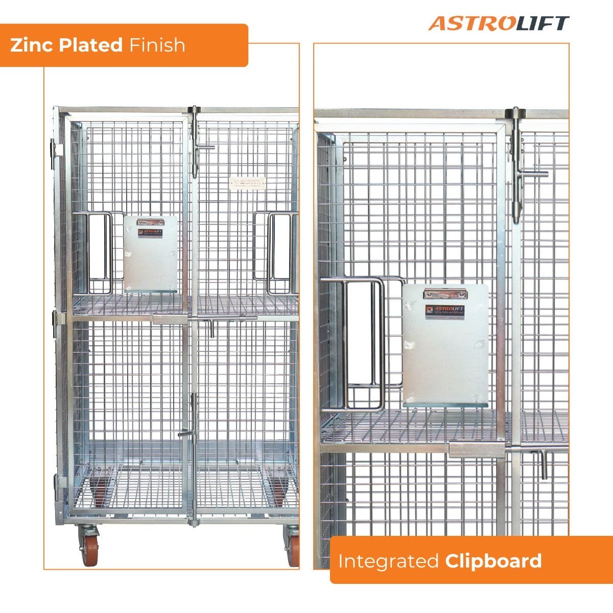Buy Cage Trolley (Dual-door - Zinc) in Cage Trolley from Astrolift NZ